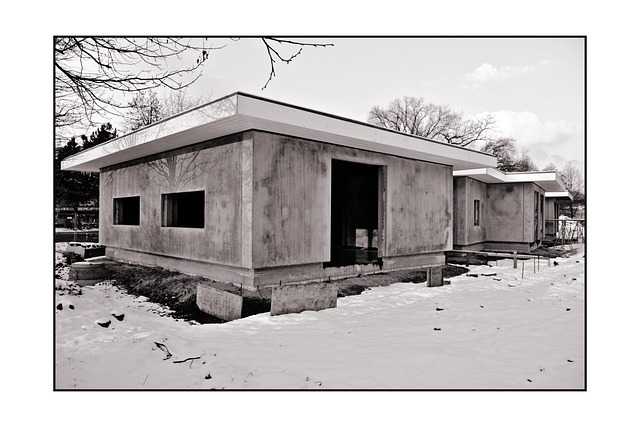 bungalov černobíle